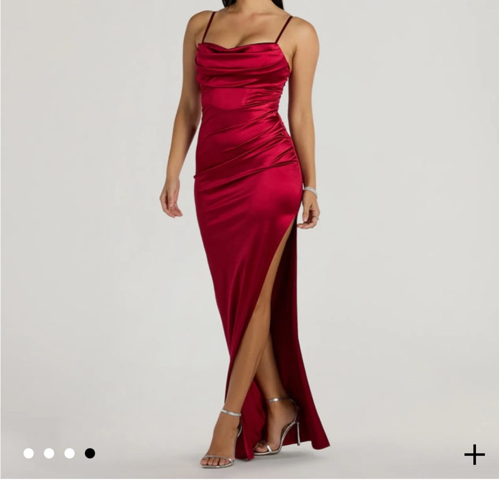 Windsor Red Satin Maxi Dress